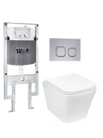 Комплект инсталляции с унитазом Weltwasser AMBERG 497 ST + GELBACH 043 GL-WT + AMBERG RD-CR