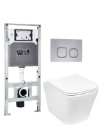 Комплект инсталляции с унитазом Weltwasser AMBERG 506 ST + GELBACH 043 GL-WT + AMBERG RD-CR