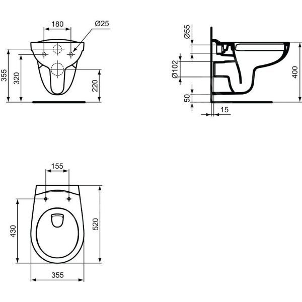 Унитаз подвесной Ideal Standard Eurovit K881201 с крышкой soft-close