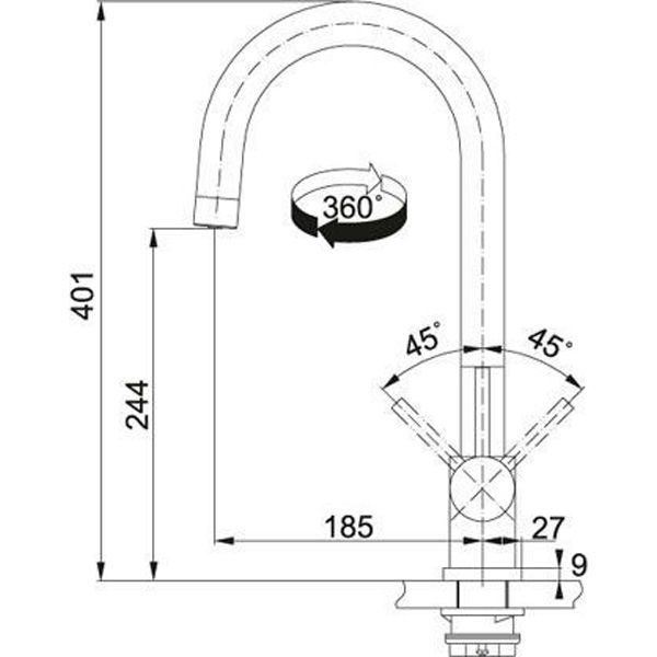 Смеситель для мойки Franke Eos Clear Water нержавеющая сталь, 120.0179.979