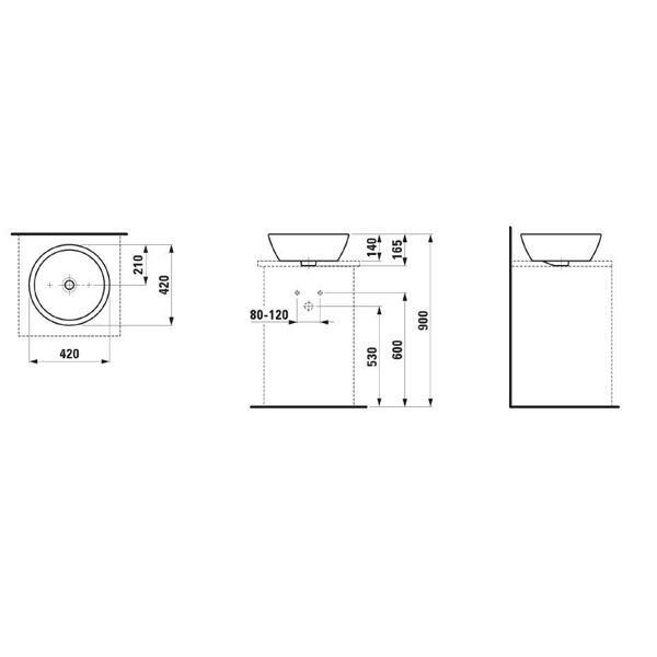 Раковина накладная Laufen 8129620001091