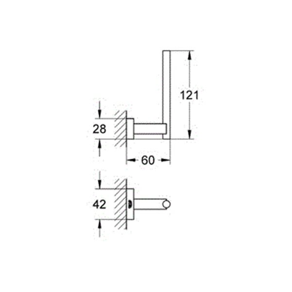 Держатель туалетной бумаги Grohe Essentials Cube 40623001