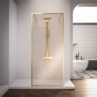Душевая перегородка Veconi Korato KR-90GL, 1200x2000, брашированное золото, ламинированное золото