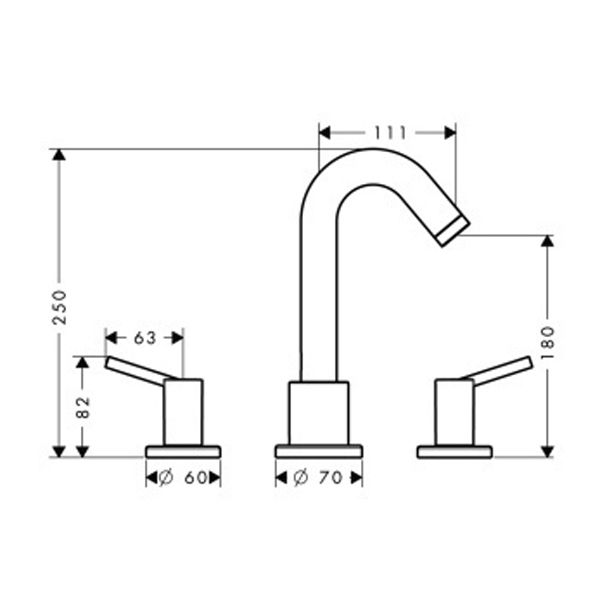 Смеситель на борт ванны Hansgrohe Talis S 32313000