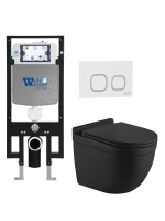 Комплект инсталляции с унитазом Weltwasser AMBERG 497 + HEIMBACH 043 MT-BL + AMBERG RD-WT