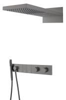 Душевой комплект Boheme Zodiac 133-GM термостат, С ВНУТРЕННЕЙ ЧАСТЬЮ, gun metal