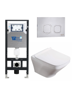 Комплект инсталляции с унитазом Weltwasser AMBERG 506 + HOFBACH 041 GL-WT + AMBERG RD-MT CR