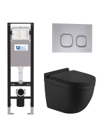 Комплект инсталляции с унитазом Weltwasser AMBERG 350 + HEIMBACH 043 MT-BL + AMBERG RD-CR