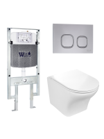 Унитаз с инсталляцией WeltWasser AMBERG 497 ST + ODENBACH 004 GL-WT + AMBERG RD-CR