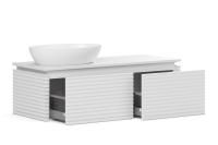 Тумба под умывальник Belux Дубай подвесная 128 с подсветкой, белая матовая