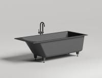 Ванна встраиваемая Salini CASCATA KIT 180x80, S-Sense, матовый белый 104513M