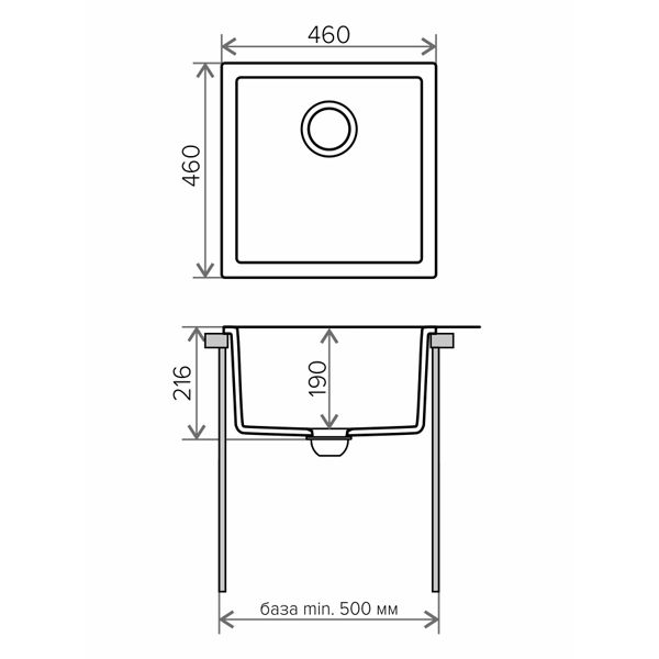 Кухонная мойка Tolero R-128 46x46 темно-бежевый