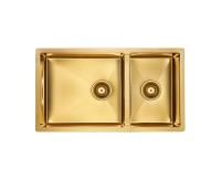 Мойка Paulmark GERBERG 78/2S UNI PM227844-BG 440х780х200 мм, нержавеющая сталь, брашированное золото