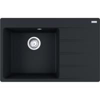 Кухонная мойка FRANKE 114.0639.726 из материала Fragranite CNG 611/211-78 TL, чаша слева, черный матовый (в комплекте вентиль-автомат и сифон)