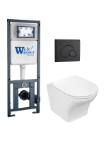 Комплект инсталляции с унитазом Weltwasser MARBERG 410 + ODENBACH 004 GL-WT + MAR 410 RD MT-BL