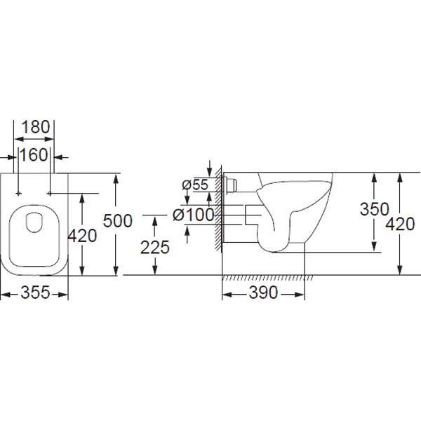 Унитаз подвесной BelBagno Alpina безободковый BB10100CHR