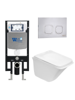 Унитаз с инсталляцией WeltWasser AMBERG 497 + ROTBACH 004 GL-WT + AMBERG RD-MT CR