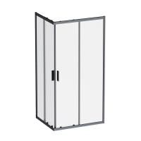 W90G-403-100280-BT Gem Душевое ограждение AM.PM прямоугольн.,раздвиж.двери 100x80 черный мат.,стекло прозрачное