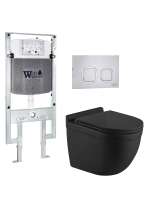 Комплект инсталляции с унитазом Weltwasser AMBERG 497 ST + HEIMBACH 043 MT-BL + AMBERG RD-MT CR