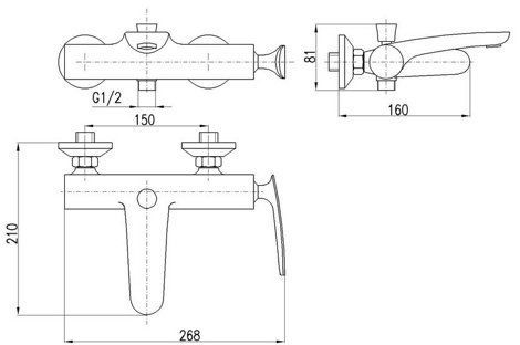 Смеситель для ванны RAV Slezak Tigris TG154.5