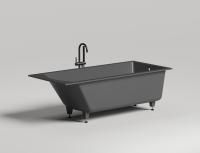 Ванна встраиваемая Salini CASCATA 180x80 покраска по RAL полностью, S-Stone, матовый 104223MF