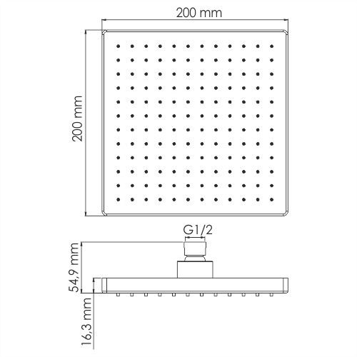 Верхняя душевая насадка WasserKRAFT Exter A140