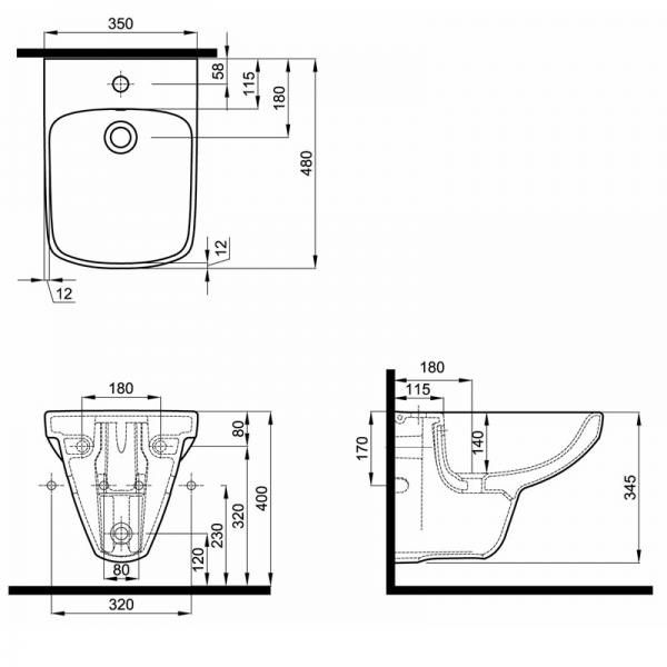 Биде подвесное Kolo NOVA PRO M35104000