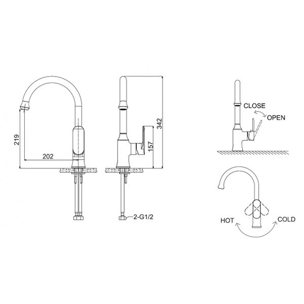 Смеситель для мойки Bravat Opal F7125183CP