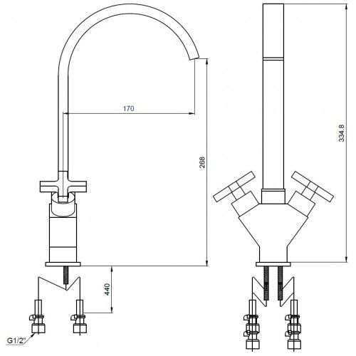 Cмеситель для мойки Kaiser Crystal 28033