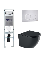 Комплект инсталляции с унитазом Weltwasser AMBERG 350 ST + MERZBACH 043 GL-BL + AMBERG RD-MT CR