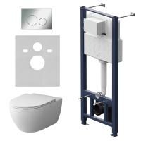 IS49051.111700 Комплект инсталляция с клавишей Pro L глянц хром с подв унит Awe FlashClean с сиденьем м/лифт