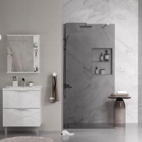 Душевая перегородка, ограждение Reflexion RX200100TCR-19 Walk in 200x100см, тонированное закаленное стекло 8мм, хромированный профиль