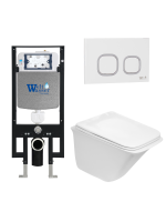 Унитаз с инсталляцией WeltWasser AMBERG 497 + ROTBACH 004 GL-WT + AMBERG RD-WT