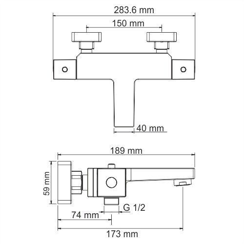 Смеситель для ванны WasserKRAFT Alme 1511 Thermo