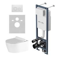 IS110101.DX77C1700 ErgoFit Инсталляция с клавишей L глянц белый с подвесным унитазом Jupiter без ободка с сиденьем