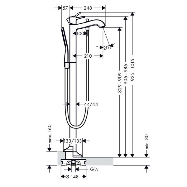 Cмеситель для ванны Hansgrohe Metropol Classic 31445090