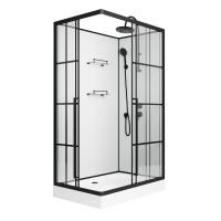Душевая кабина Niagara Standart ST120/80/15QR/KL/BKT (120х80х225) поддон низкий(15см),черный,стекло прозрачное