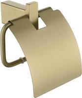 Настенный бумагодержатель с крышкой Grocenberg AC0029 (Золото матовый)