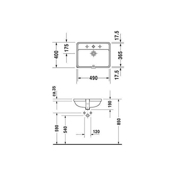 Раковина Duravit Starck 3 03024900000 врезная снизу