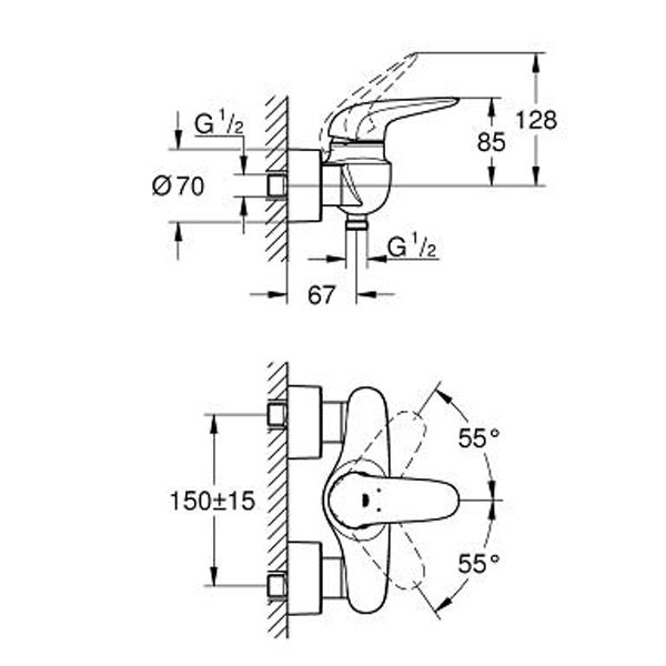 Смеситель для душа Grohe Eurostyle 23722003