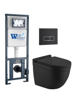 Комплект инсталляции с унитазом Weltwasser MARBERG 410 + HEIMBACH 043 MT-BL + MAR 410 SE MT-BL