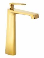 Cмеситель для раковины Высокий Hansberge H2068 Золото глянец