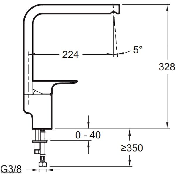 Смеситель для мойки Jacob Delafon Aleo E72360-CP Хром