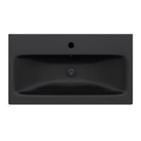 M90WCC0752BM GEM, Раковина мебельная AM.PM, керамическая, 75 см, встроенная, цвет: черный матовый