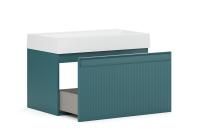 Тумба под умывальник Belux Базель подвесная 80-01, Голубой Малахит матовый