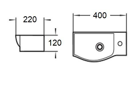 Раковина подвесная WeltWasser WW AISBACH 7940 GL-WT R глянцевая белая 400х220х120 мм