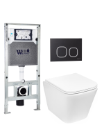 Комплект инсталляции с унитазом Weltwasser AMBERG 506 ST + GELBACH 043 GL-WT + AMBERG RD-BL