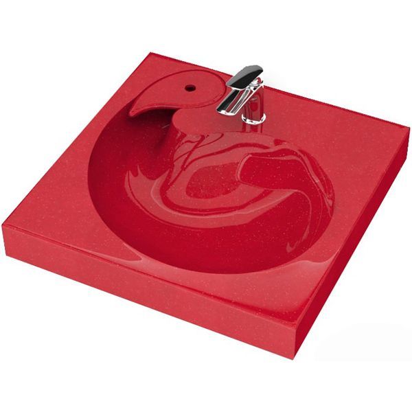 Раковина Elmar R-05Q17-01 60x60 красный блеск