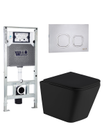 Комплект инсталляции с унитазом Weltwasser AMBERG 506 ST + GELBACH 043 MT-BL + AMBERG RD-MT CR