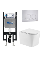 Унитаз с инсталляцией WeltWasser AMBERG 497 + NESENBACH 004 GL-WT + AMBERG RD-MT CR